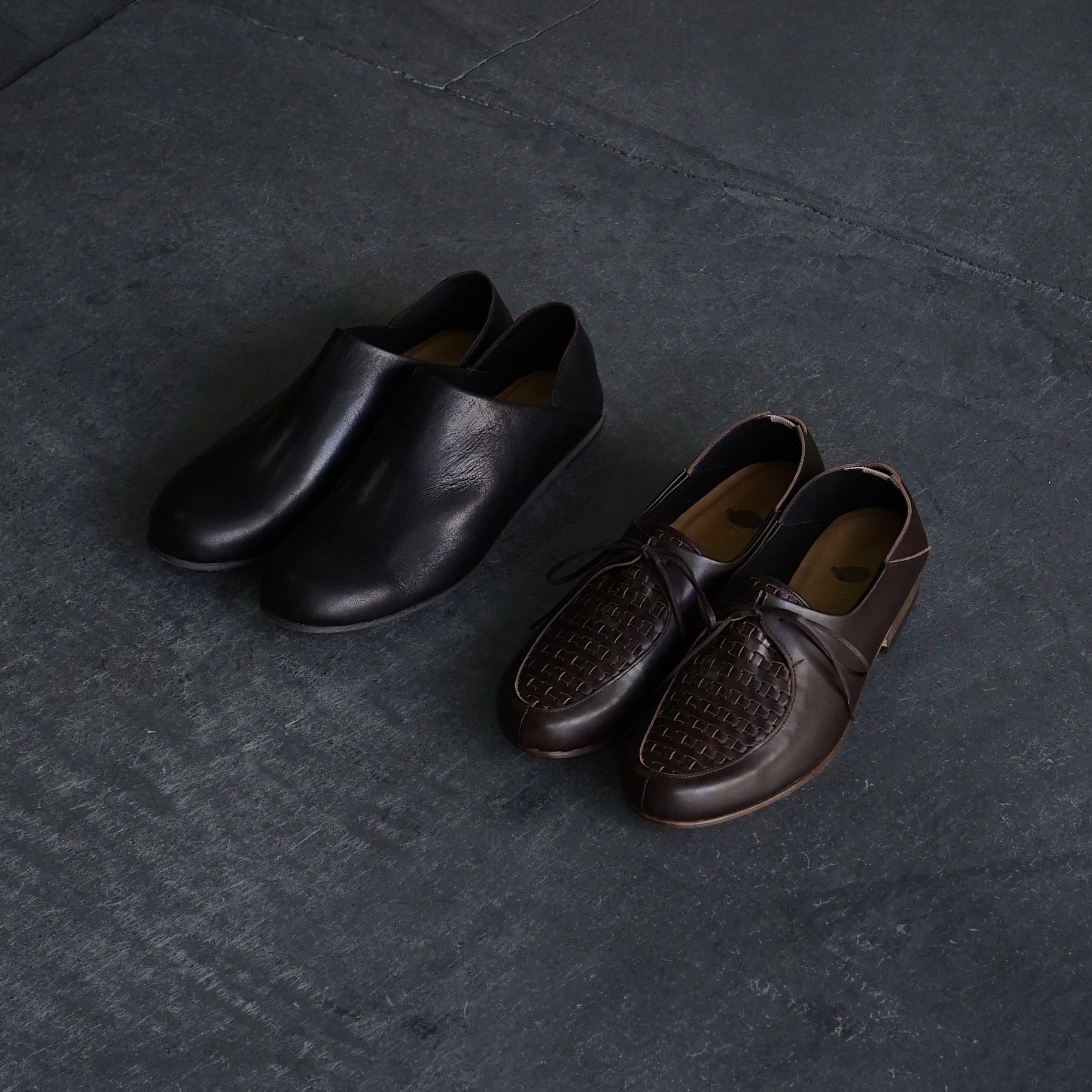 PETROSOLAUM / JJVE×PETROSOLAUM babouche & 1 eyelet apron – Arthur